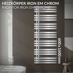 Badheizkörper Iron EM 600x1600 mm Chrome
