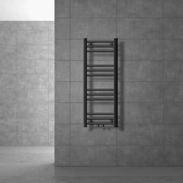Badheizkörper Mittelanschluss 300x800 mm Anthrazit gerade inkl. Montagematerial LuxeBath