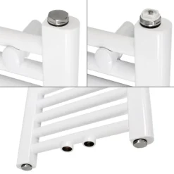 Badheizkörper Mittelanschluss 500x1500 mm Weiß gerade inkl. Montagematerial LuxeBath