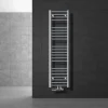 Badheizkörper Mittelanschluss 300x1400 mm Chrome gerade mit Wand Anschlussgarnitur LuxeBath