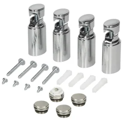 Badheizkörper Mittelanschluss 300x1400 mm Chrome gerade mit Wand Anschlussgarnitur LuxeBath