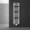 Badheizkörper Mittelanschluss 300x1400 mm Weiß gerade mit Universale Anschlussgarnitur LuxeBath
