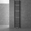 Badheizkörper Mittelanschluss 300x1800 mm Anthrazit gerade mit Wand Anschlussgarnitur LuxeBath