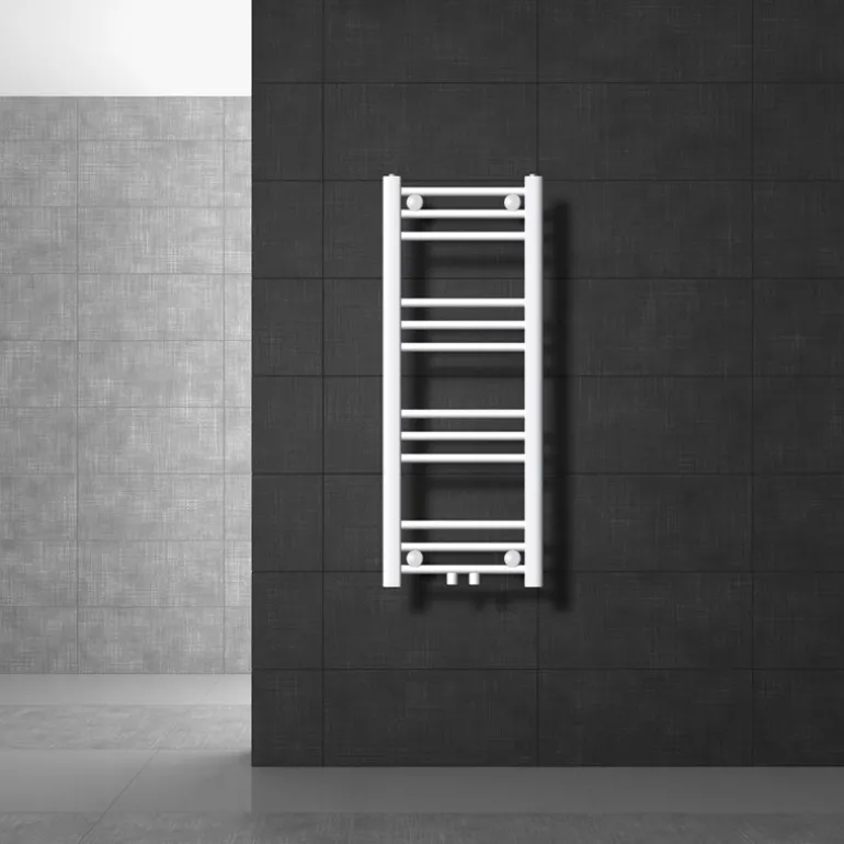 Badheizkörper Mittelanschluss 300x1800 mm Weiß gerade inkl. Montagematerial LuxeBath