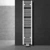 Badheizkörper Mittelanschluss 300x1800 mm Weiß gerade mit Wand Anschlussgarnitur LuxeBath