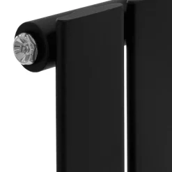 Badheizkörper Mittelanschluss 480x1600 mm Schwarz mit Boden Thermostatventil LuxeBath