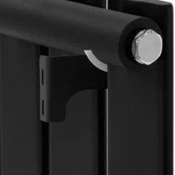 Badheizkörper Mittelanschluss 480x1600 mm Schwarz mit Universal Thermostatventil LuxeBath
