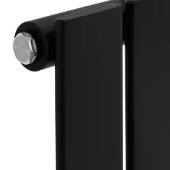 Badheizkörper Mittelanschluss 480x1600 mm Schwarz mit Wand Thermostatventil LuxeBath
