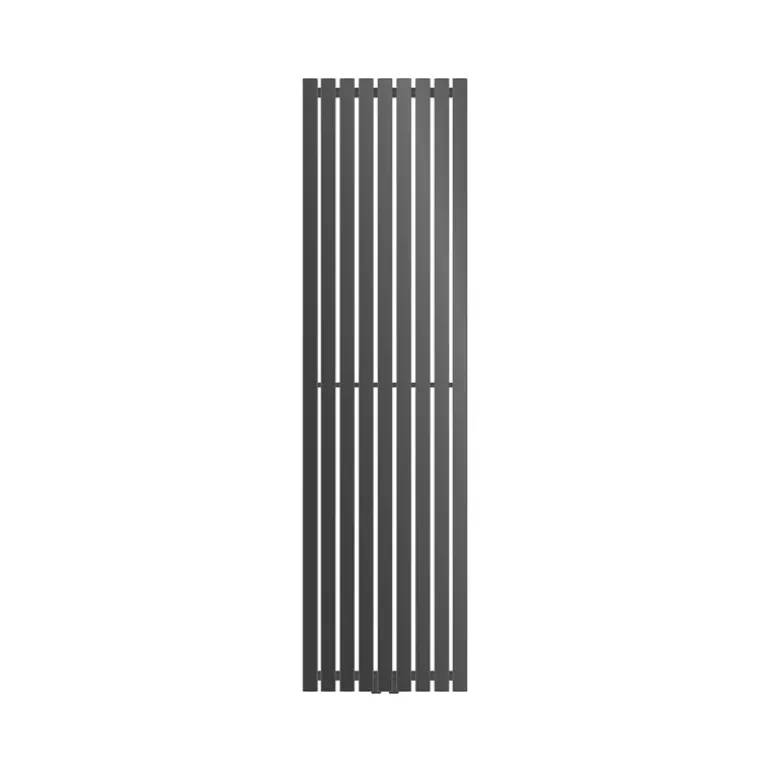Badheizkörper Mittelanschluss 480x1800 mm Anthrazit mit Boden Anschlussgarnitur LuxeBath