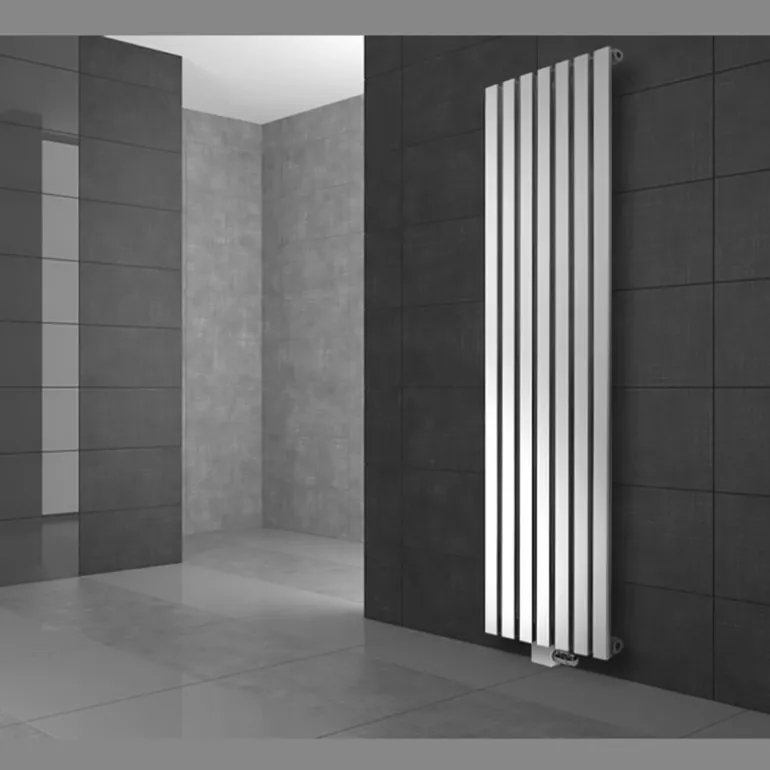 Badheizkörper Mittelanschluss 480x1800 mm Weiß mit Universal Thermostatventil LuxeBath