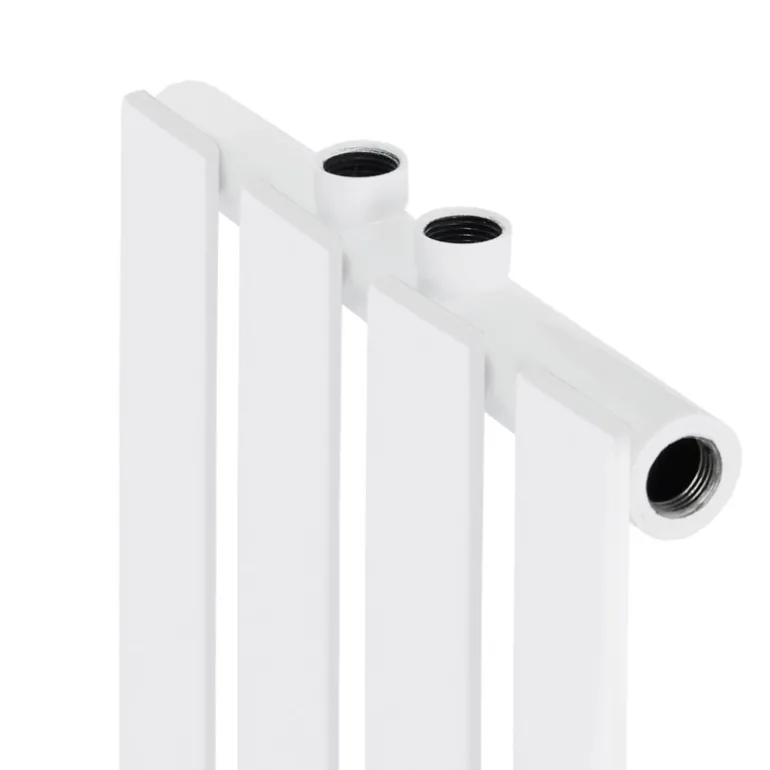 Badheizkörper Mittelanschluss 480x1800 mm Weiß mit Universal Thermostatventil LuxeBath