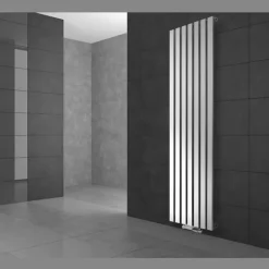 Badheizkörper Mittelanschluss 480x1800 mm Weiß mit Wand Anschlussgarnitur LuxeBath
