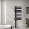 Badheizkörper Mittelanschluss 500x1000 mm Anthrazit mit Boden Anschlussgarnitur LuxeBath