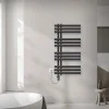 Badheizkörper Mittelanschluss 500x1000 mm Anthrazit mit Heizstab 600W LuxeBath