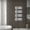 Badheizkörper Mittelanschluss 500x1000 mm Chrome mit Wand Anschlussgarnitur LuxeBath
