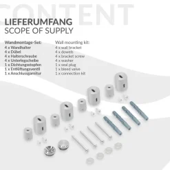 Badheizkörper Mittelanschluss 500x1000 mm Chrome mit Wand Anschlussgarnitur LuxeBath