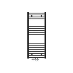 Badheizkörper Mittelanschluss 500x1200 mm Anthrazit gerade mit Boden Anschlussgarnitur LuxeBath