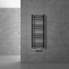 Badheizkörper Mittelanschluss 300x800 mm Anthrazit gerade mit Wand Anschlussgarnitur LuxeBath