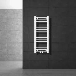 Badheizkörper Mittelanschluss 300x800 mm Weiß gerade inkl. Montagematerial LuxeBath