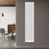 Badheizkörper Mittelanschluss 370x1600 mm Weiß mit Boden Thermostatventil LuxeBath