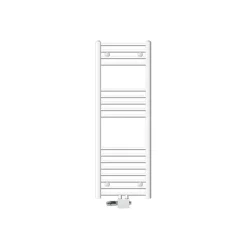 Badheizkörper Mittelanschluss 400x1200 mm Weiß gebogen mit Universale Anschlussgarnitur LuxeBath