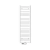 Badheizkörper Mittelanschluss 400x1500 mm Weiß gebogen mit Universale Anschlussgarnitur LuxeBath