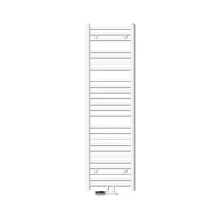 Badheizkörper Mittelanschluss 400x1500 mm Weiß gerade mit Wand Anschlussgarnitur LuxeBath