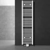 Badheizkörper Mittelanschluss 400x1800 mm Weiß gebogen mit Universale Anschlussgarnitur LuxeBath