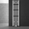 Badheizkörper Mittelanschluss 400x1800 mm Weiß gebogen mit Wand Anschlussgarnitur LuxeBath