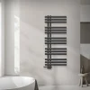 Badheizkörper Mittelanschluss 500x1200 mm Anthrazit mit Universale Anschlussgarnitur LuxeBath