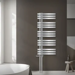 Badheizkörper Mittelanschluss 500x1200 mm Chrome mit Boden Anschlussgarnitur LuxeBath
