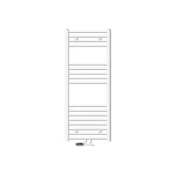 Badheizkörper Mittelanschluss 500x1200 mm Weiß gebogen mit Wand Anschlussgarnitur LuxeBath