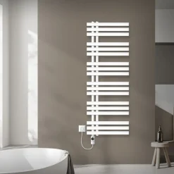 Badheizkörper Mittelanschluss 500x1400 mm Weiß mit Heizstab 1200W LuxeBath