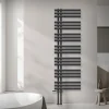 Badheizkörper Mittelanschluss 500x1600 mm Anthrazit mit Boden Anschlussgarnitur LuxeBath