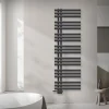 Badheizkörper Mittelanschluss 500x1600 mm Anthrazit mit Universal Anschlussgarnitur LuxeBath