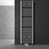 Badheizkörper Mittelanschluss 500x1800 mm Chrome gerade mit Boden Anschlussgarnitur LuxeBath