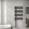 Badheizkörper Mittelanschluss 600x1000 mm Anthrazit mit Boden Anschlussgarnitur LuxeBath
