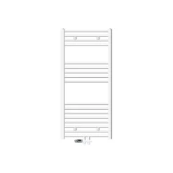 Badheizkörper Mittelanschluss 600x1200 mm Weiß gebogen mit Boden Anschlussgarnitur LuxeBath