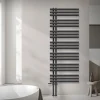 Badheizkörper Mittelanschluss 600x1600 mm Anthrazit mit Boden Anschlussgarnitur LuxeBath