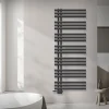 Badheizkörper Mittelanschluss 600x1600 mm Anthrazit mit Universal Anschlussgarnitur LuxeBath