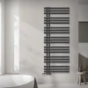 Badheizkörper Mittelanschluss 600x1600 mm Anthrazit mit Wand Anschlussgarnitur LuxeBath