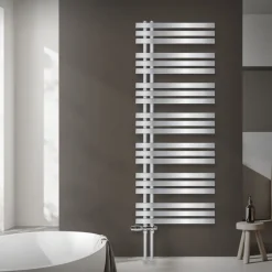 Badheizkörper Mittelanschluss 600x1600 mm Chrome mit Boden Anschlussgarnitur LuxeBath