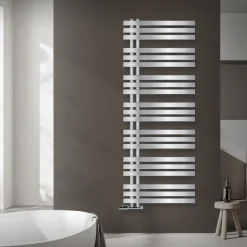 Badheizkörper Mittelanschluss 600x1600 mm Chrome mit Wand Anschlussgarnitur LuxeBath
