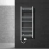Badheizkörper Sahara mit Heizstab 1200W 500x1200 mm Chrome gebogen mit Seitenanschluss