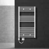 Badheizkörper Sahara mit Heizstab 1200W 750x1200 mm Weiß gerade mit Seitenanschluss