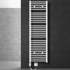 Badheizkörper Sahara mit Heizstab 900W 500x1800 mm Weiß gerade mit Seitenanschluss