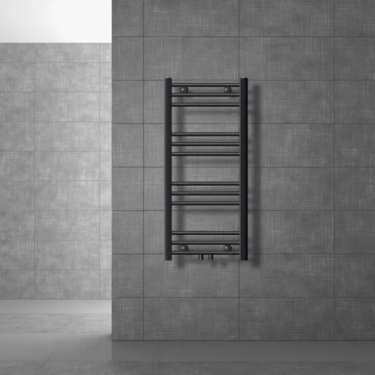 Badheizkörper Sahara 400x800 mm Anthrazit gerade mit Mittelanschluss LuxeBath