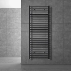 Badheizkörper Sahara 600x1500 mm Anthrazit gerade mit Seitenanschluss LuxeBath