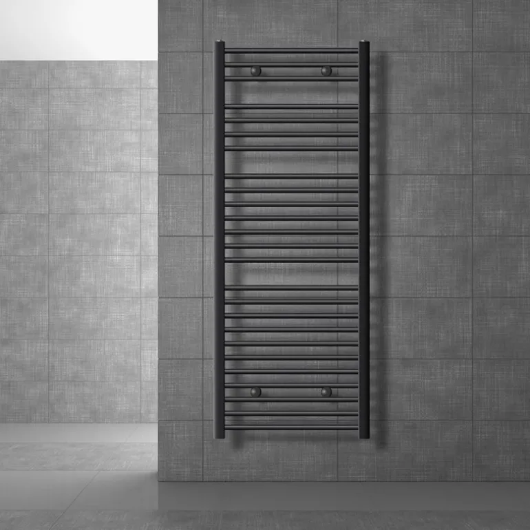 Badheizkörper Sahara 600x1500 mm Anthrazit gerade mit Seitenanschluss LuxeBath