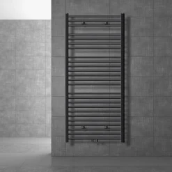 Badheizkörper Sahara 750x1500 mm Anthrazit gebogen mit Mittelanschluss LuxeBath
